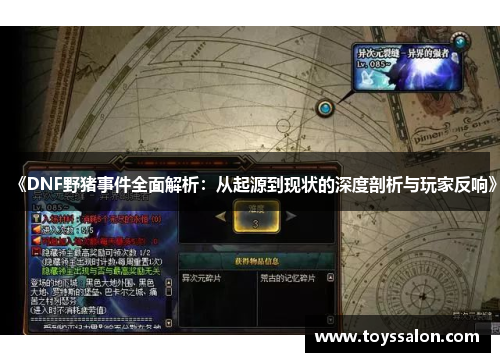 《DNF野猪事件全面解析：从起源到现状的深度剖析与玩家反响》